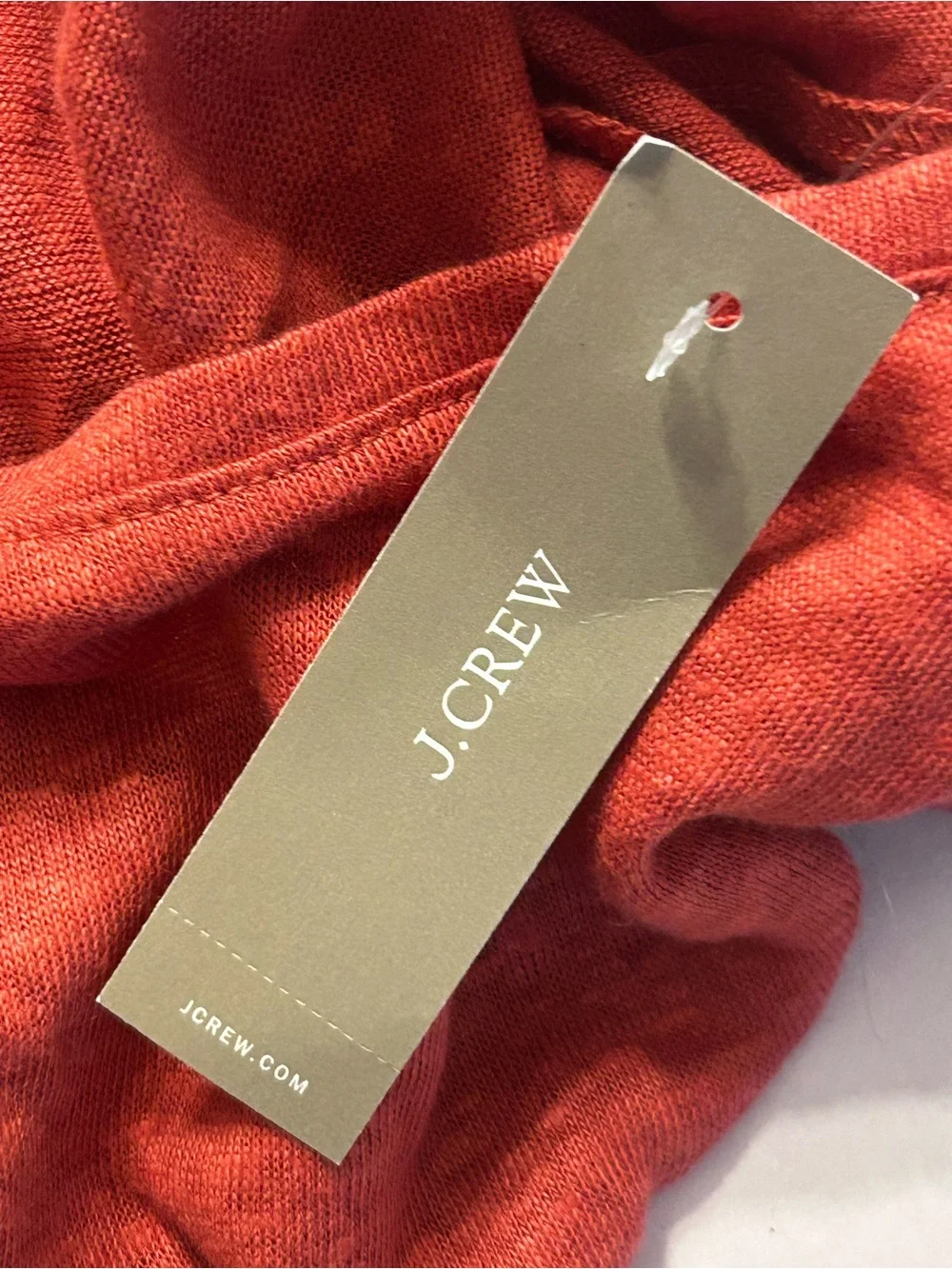 NWT J.Crew New Relaxed Linen T-shirt Rustic Salsa Size Medium C1871